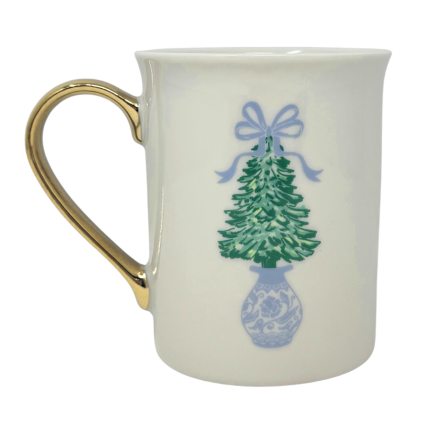 10oz Winter Pines Gold Handle Mug