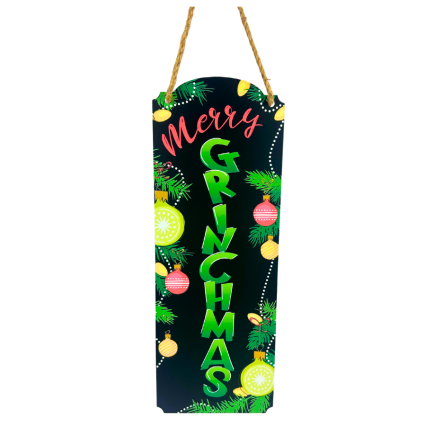 18" Merry Grinchmas Metal Sign