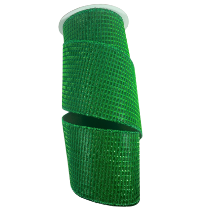 4" x 10yd Green Metallic Ribbon