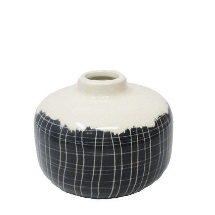 Mini Black & White Vase - 4"