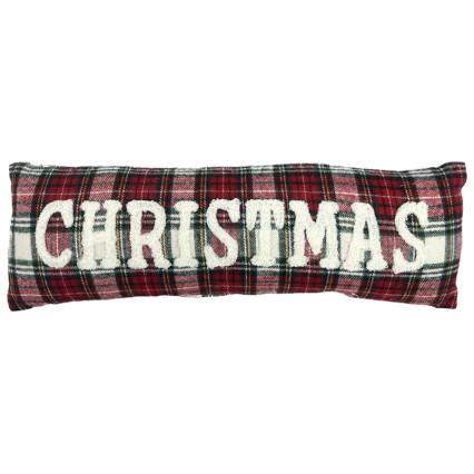 18"L Christmas Plaid Indoor Pillow - Red