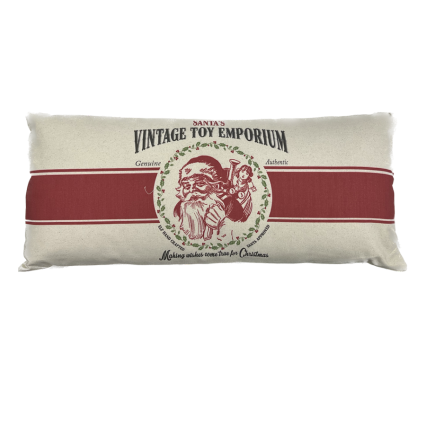 28"L Santa's Vintage Toy Emporium Indoor Pillow