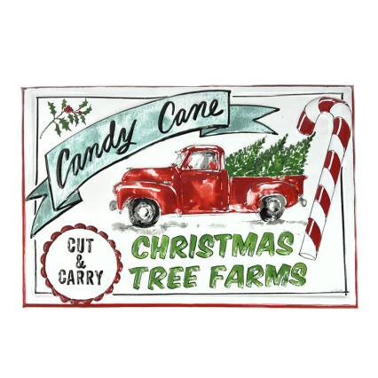 17.5" Enamel Sign - Candy Cane Farms