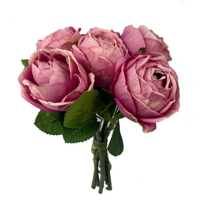 11" Silk Rose Bouquet - Mauve
