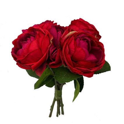 11" Silk Rose Bouquet - Red
