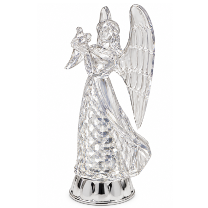 13" Decorative Light-Up Angel Holding Bird