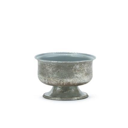 7.5" Metal Planter w/Base - Silver