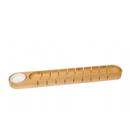 Lipper International Bamboo Bread Board w/Ceramic Dip Bowl