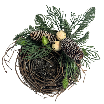 7" Vine Bird Nest with Bells