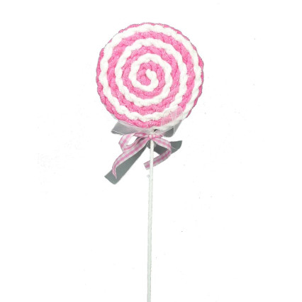 22" Lollipop Pick - Pink & White