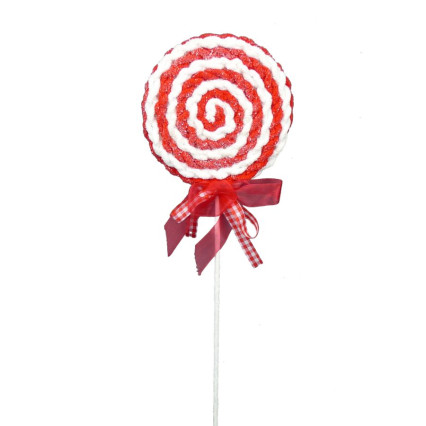 22" Lollipop Pick - Red & White