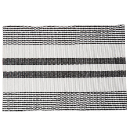 Classic Stripe Woven Placemat - Black & White