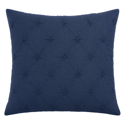 18" Diamond Tuck Navy Indoor Pillow