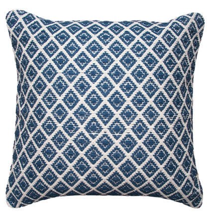 16" Bianca Navy Geometric Woven Indoor Pillow