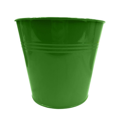 Round Metal Planter - Green