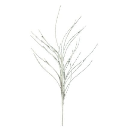 30" Glitter Twig Spray - White