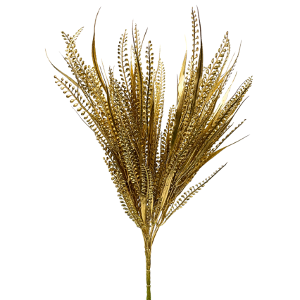 19" Gold Eucalyptus & Leaf Bush