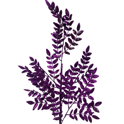 28" Glitter Fern Spray - Purple