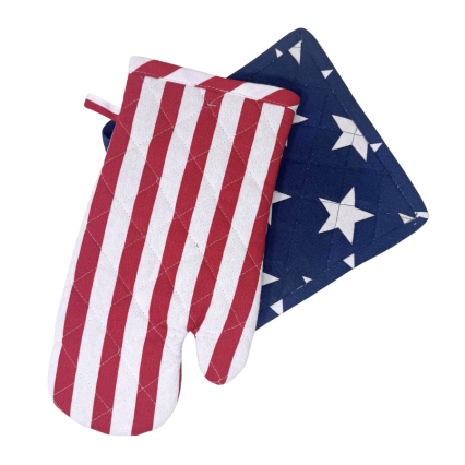 Stars & Stripes Pot Holder/ Mitt Set