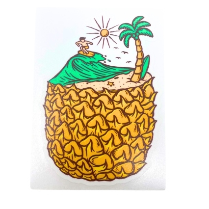 Pineapple Surfer Vinyl Sticker