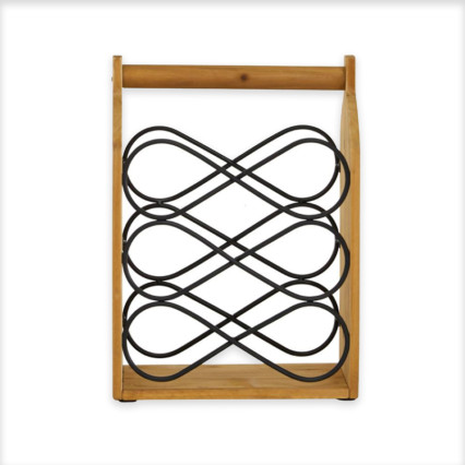 Brown Wooden Wine Holder