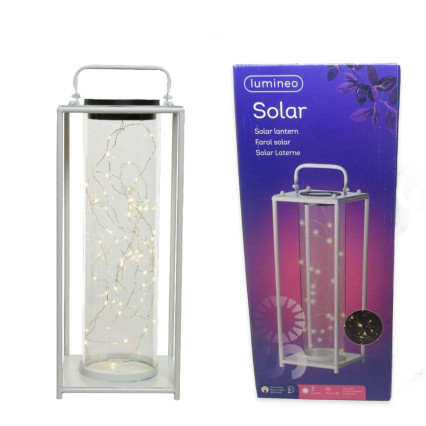 Solar Lantern Iron White - Medium