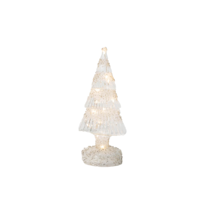 8" Frosted LED Glass Christmas Tree