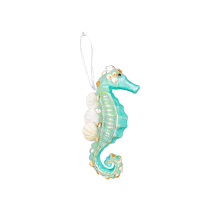 8" Beaded Seahorse - Mint