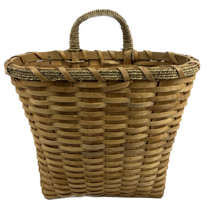 17.5"H Hanging Chip Wood Baskets With Woven Handle - Large