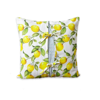 18" Lemon Seersucker Stripes Slip Pillow