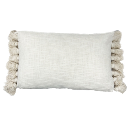 26"L Lumbar Tassel Indoor Pillow