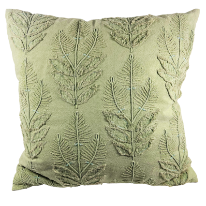20" Stonewashed Sage Leaves Indoor Pillow
