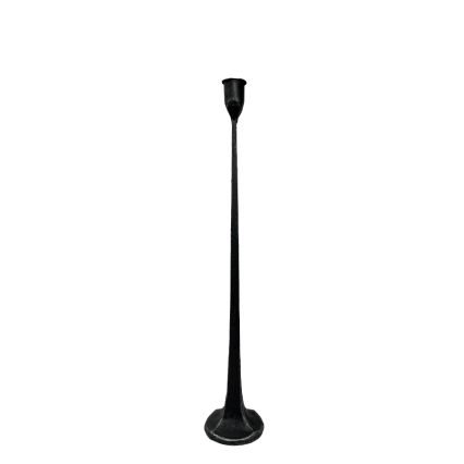 17" Black Metal Distressed Candle Holder