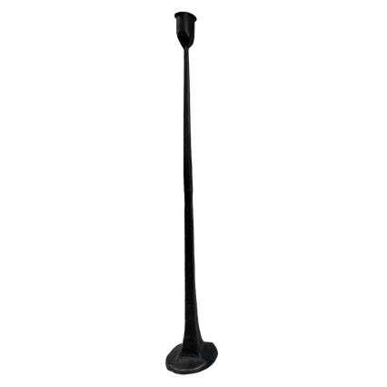 19.5" Black Metal Distressed Candle Holder