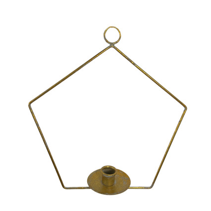Hanging Geometric Brass Taper Candle Holder