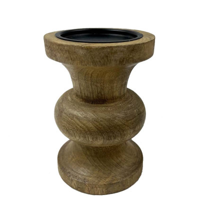 Chunky Wood Candle Holder - Small