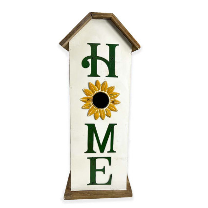 16"H Home with Sunflower Birdhouse