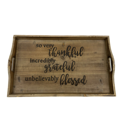 So Very Thankful Wooden Tray