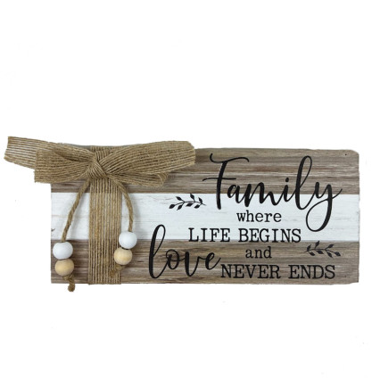 3.5"H Mini Block Sign - Family Where Life Begins