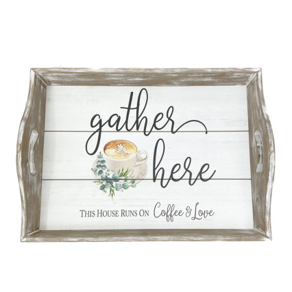 Coffee & Love Wooden Tray