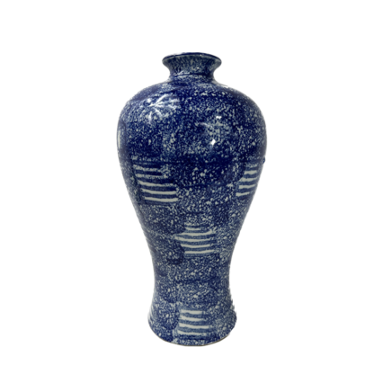 13"H Blue & White Pattern Vase