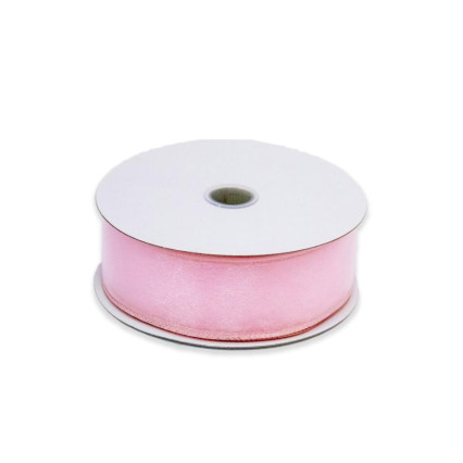 1.5" x25yd Pink Wired Edge Sheer Ribbon