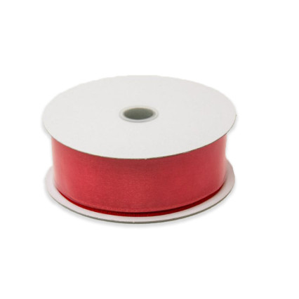1.5" x25yd Red Wired Edge Sheer Ribbon