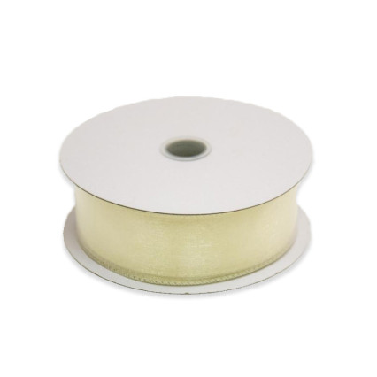 1.5" x25yd Ivory Wired Edge Sheer Ribbon
