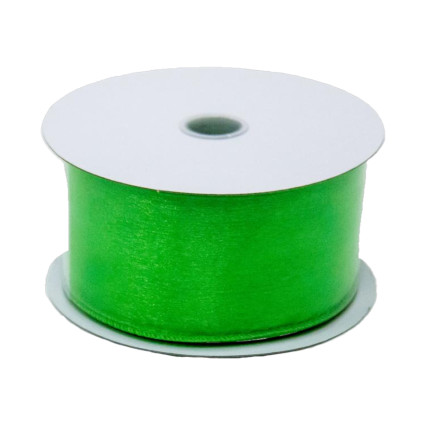 2.5" x25yd  Lime Wired Edge Sheer Ribbon