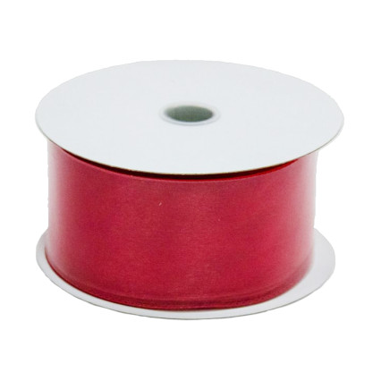 2.5" x25yd Red Wired Edge Sheer Ribbon