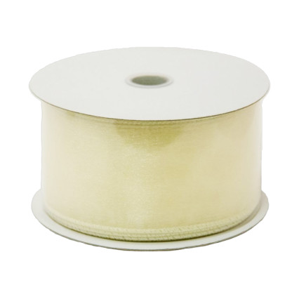 2.5" x25yd Ivory Wired Edge Sheer Ribbon