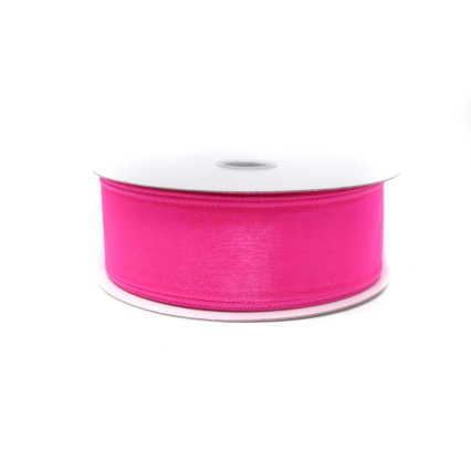1.5"x25yd Hot Pink Wired Edge Sheer Ribbon
