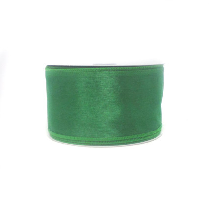 2.5"x50yd Emerald Wired Edge Sheer Ribbon