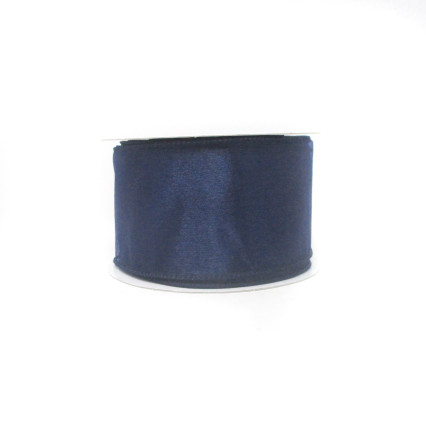 2.5"x25yd Navy Wired Edge Sheer Ribbon